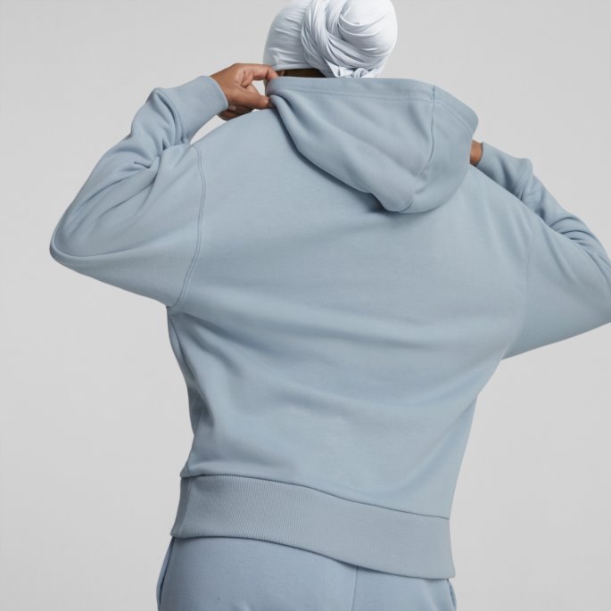 Puma På Tilbud Blue Wash Classics Hettegenser Med Logo For Damer