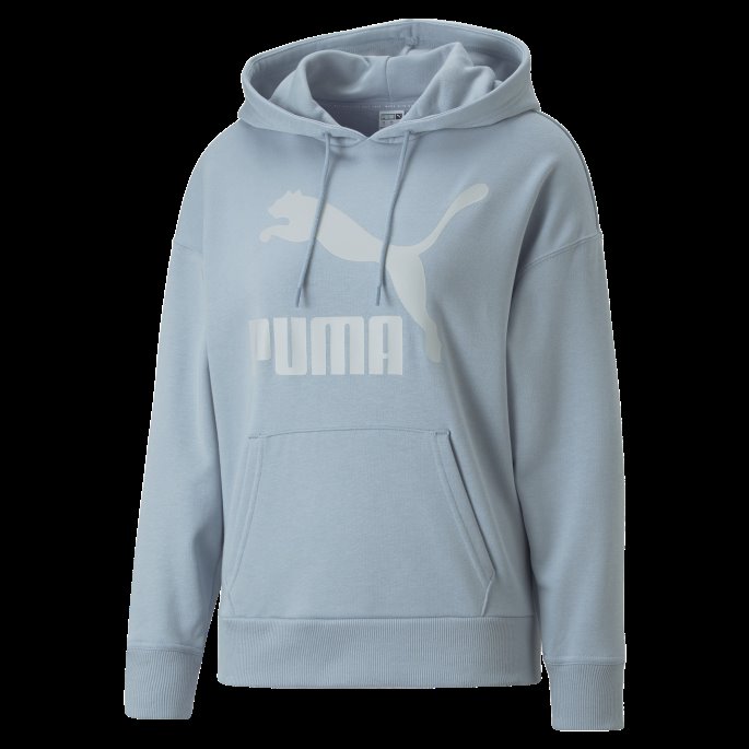 Puma På Tilbud Blue Wash Classics Hettegenser Med Logo For Damer