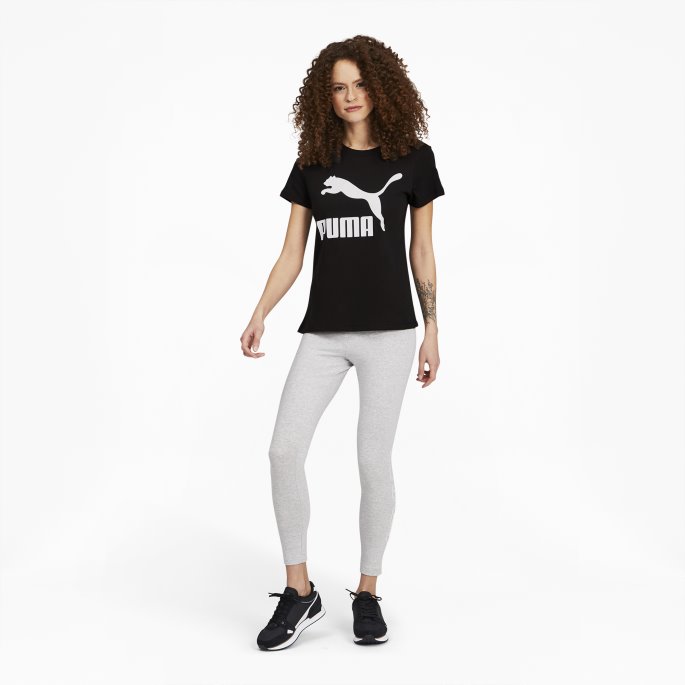 Classics Logo T-skjorte For Kvinner Puma På Tilbud Svart