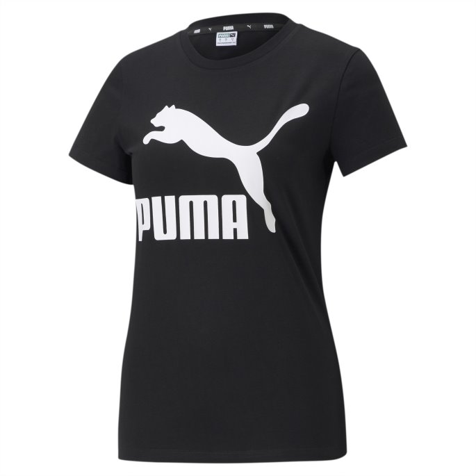 Classics Logo T-skjorte For Kvinner Puma På Tilbud Svart