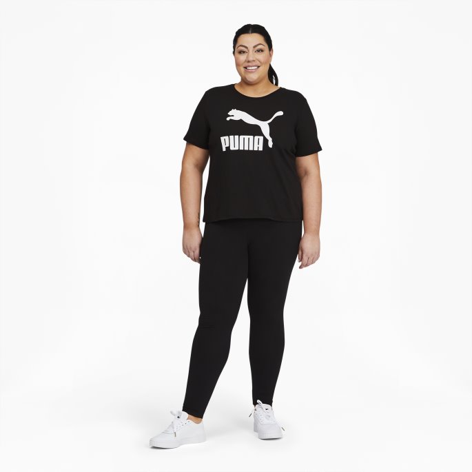Puma På Tilbud Svart Klassikere Logo T-skjorte For Kvinner Pl