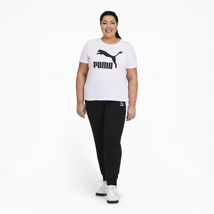 Hvit Puma På Tilbud Classics Logo T-skjorte For Kvinner Pl