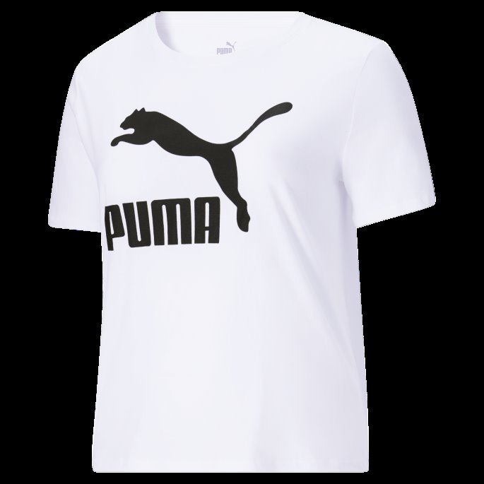 Hvit Puma På Tilbud Classics Logo T-skjorte For Kvinner Pl