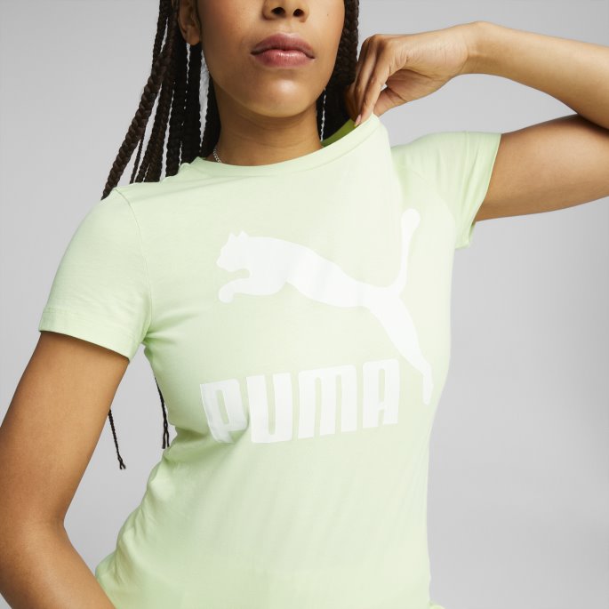 Puma På Tilbud Klassikere Logo T-skjorte For Kvinner Pl Pistasj