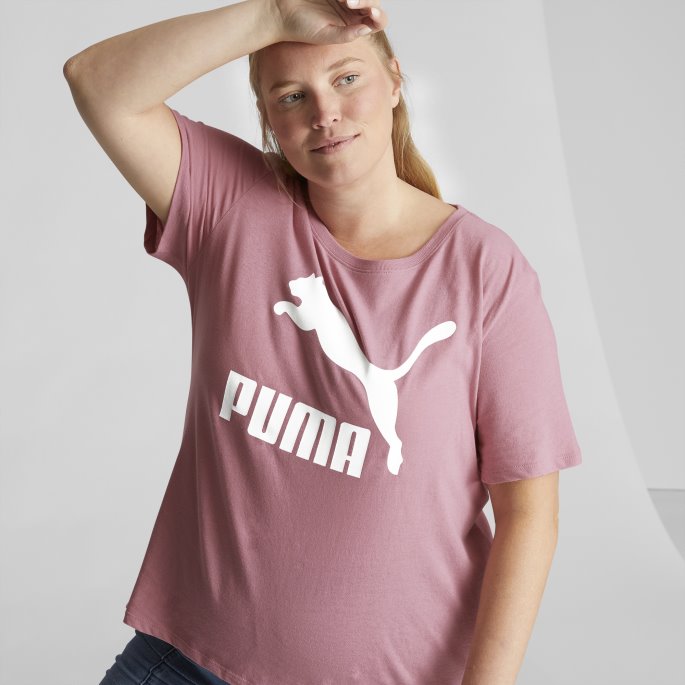 Blek Drue Puma På Tilbud Klassikere Logo T-skjorte For Kvinner Pl
