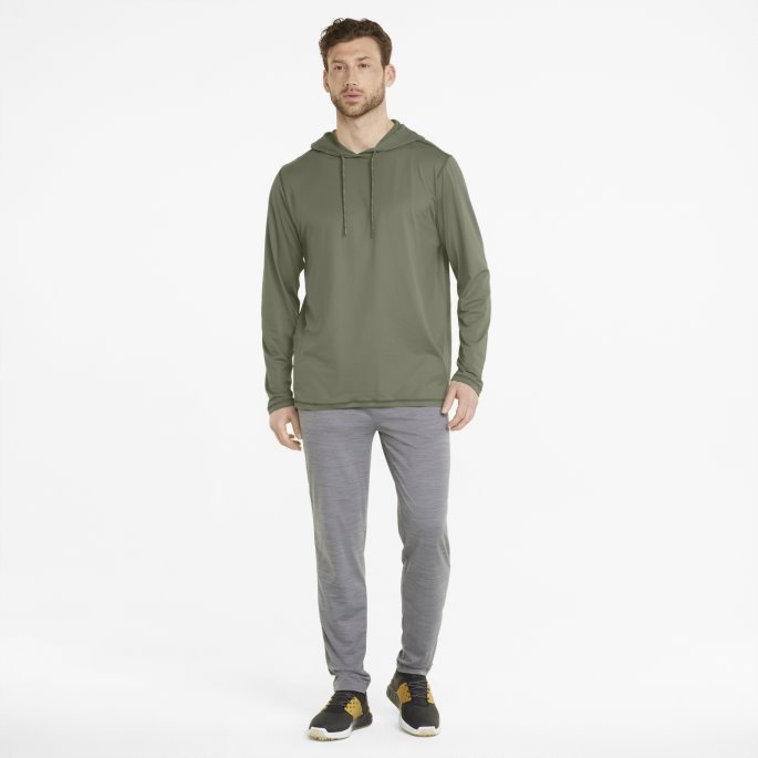 Puma På Tilbud Skyspunnet Grylbl Golf Hettegenser Dyp Lavgrønn