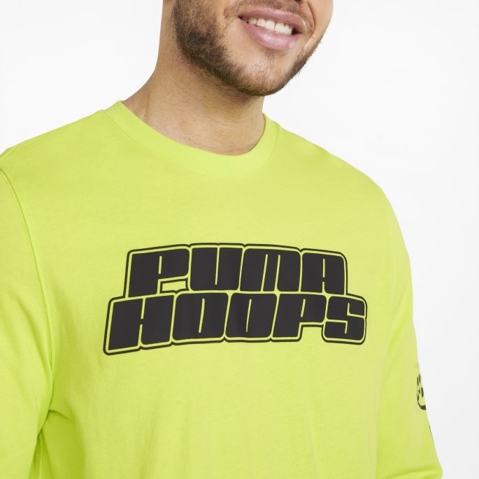 Puma På Tilbud Kvalifisering Langermet Basketball T-skjorte For Menn Nrgy Gul