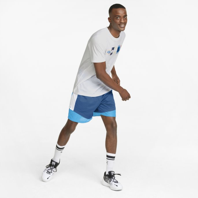 All Turnering Menns Basketball Tee Puma På Salg Hvit-seilende Blå