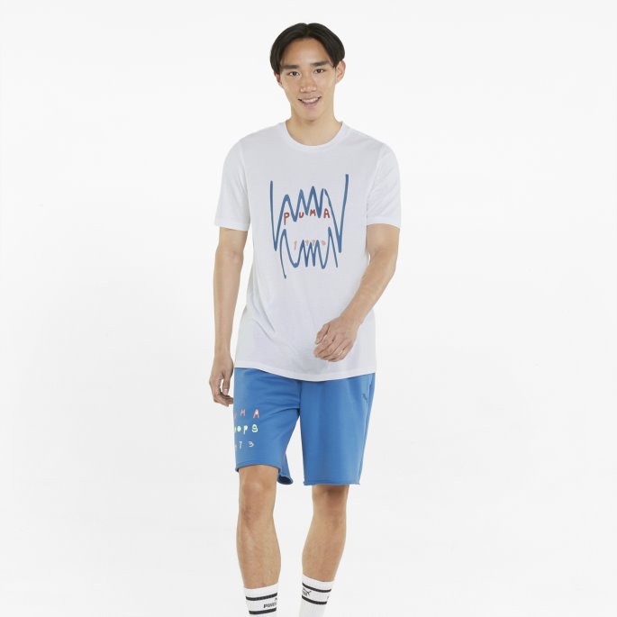 Hvit-vallarta Blå All Turnering Herre Basketball Tee Puma På Salg