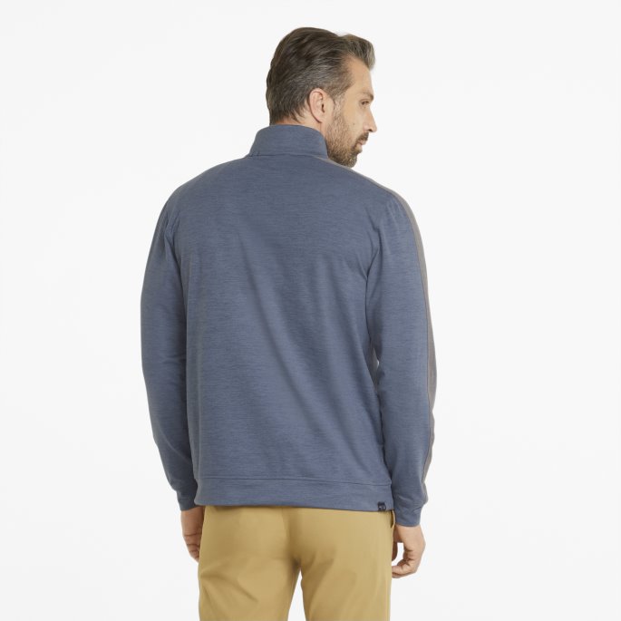 Puma På Tilbud Kveld Himmelblå Blazer Skyspunnet T7 Golfgenser Med Kvart Glidelås