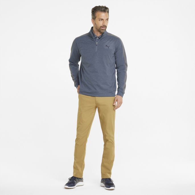 Puma På Tilbud Kveld Himmelblå Blazer Skyspunnet T7 Golfgenser Med Kvart Glidelås