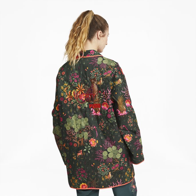 Puma På Tilbud X Liberty Trykt Dame Kimono Grønne Gavler-aop