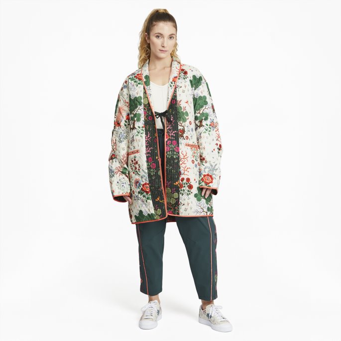 Puma På Tilbud X Liberty Trykt Dame Kimono Grønne Gavler-aop