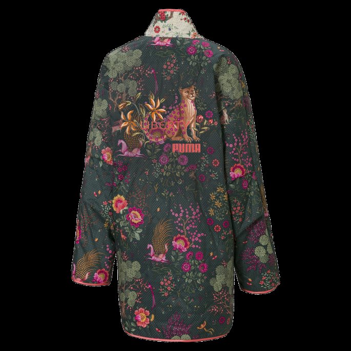 Puma På Tilbud X Liberty Trykt Dame Kimono Grønne Gavler-aop