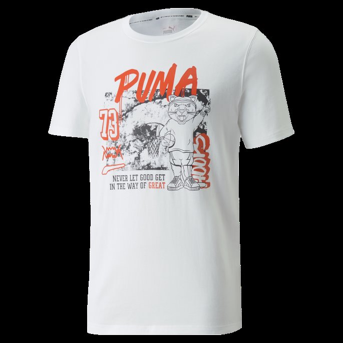 Dylan Kortermet Basketball-t-skjorte For Menn Hvit-svart Puma På Salg