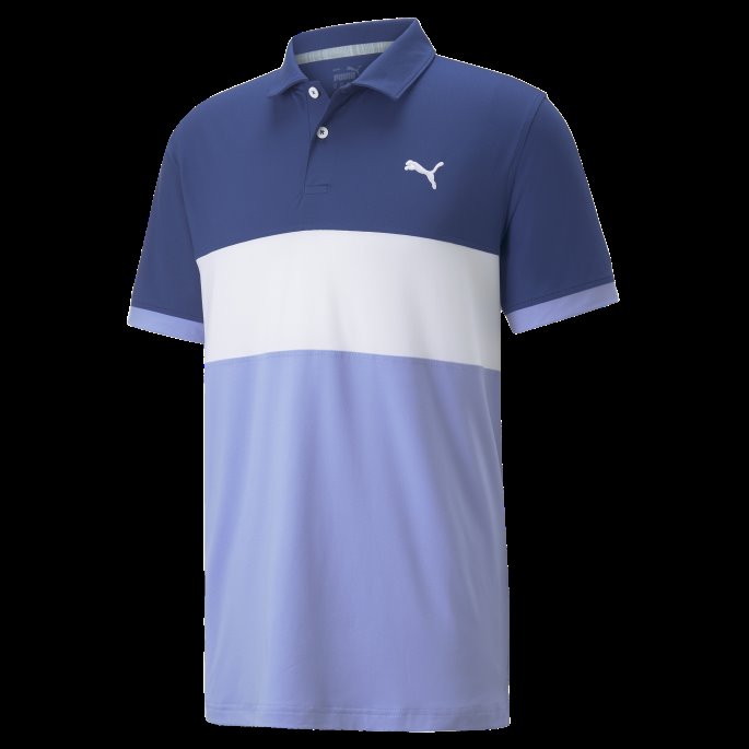 Puma På Tilbud Skyspunnet Motorvei Golf Poloskjorte For Menn Lynende Blå-lavendar Pop