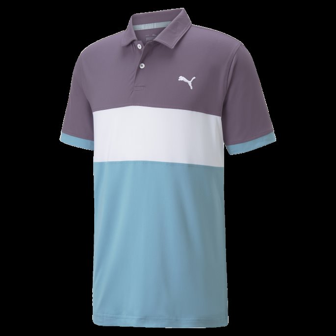 Lilla Kullstøvet Aqua Puma På Tilbud Skyspunnet Motorvei Golf Poloskjorte For Menn