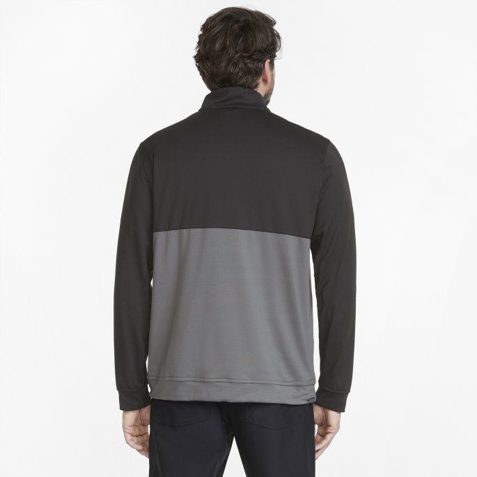 Puma På Tilbud Svart-stille Skygge Gamer Colourblock Quarter-zip Herre Golfgenser