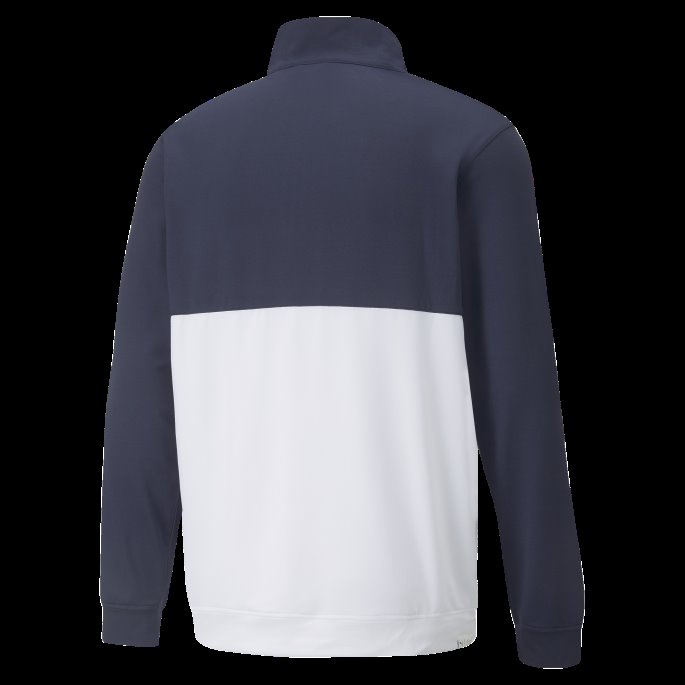Marineblå Blazer-lys Hvit Puma På Tilbud Gamer Colourblock Quarter-zip Herre Golfgenser