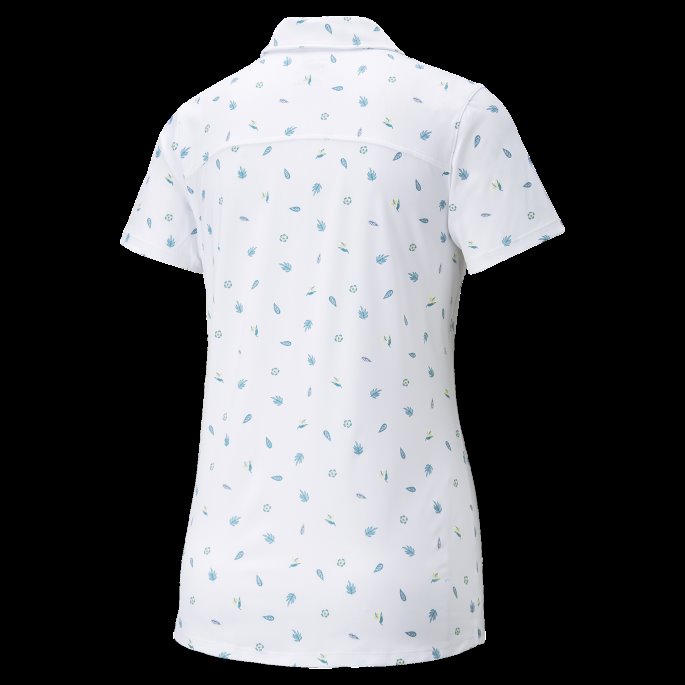 Puma På Tilbud Lys Hvit Porselen Mattr Tropics Golf Poloskjorte For Kvinner