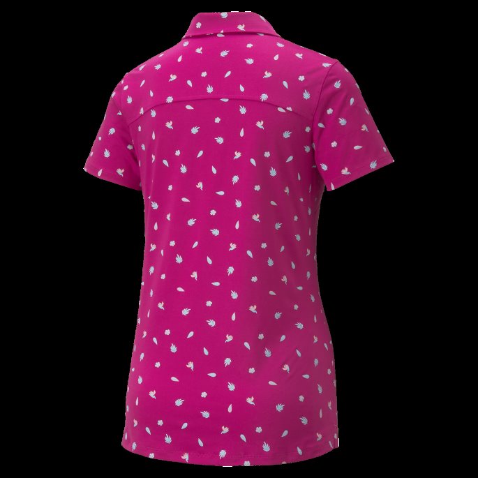 Puma På Tilbud Festival Fuchsia-porselen Mattr Tropics Golf Poloskjorte For Kvinner