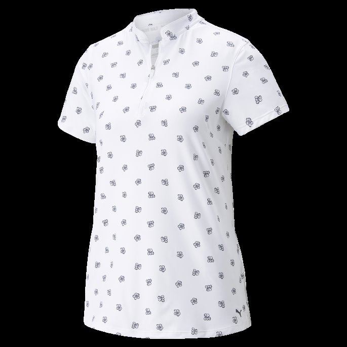 Puma På Tilbud Lys Hvit-marine Blazer Mattr Hibiscus Golfpolo For Kvinner