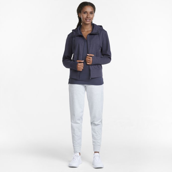 Puma På Tilbud Skyspunnet Golf Hettegenser For Kvinner Marine Blazer Lyng