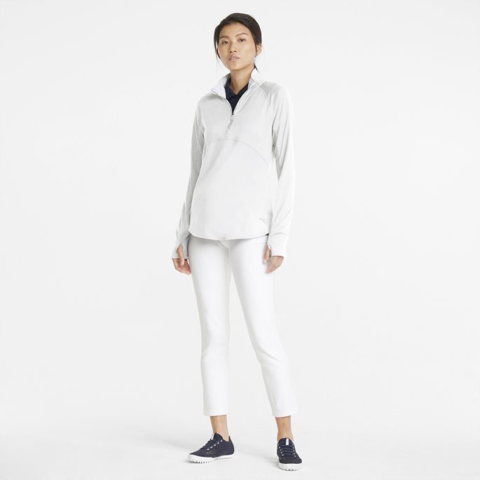 Gamer Quarter-zip Dame Golf Genser Lys Hvit Puma På Salg