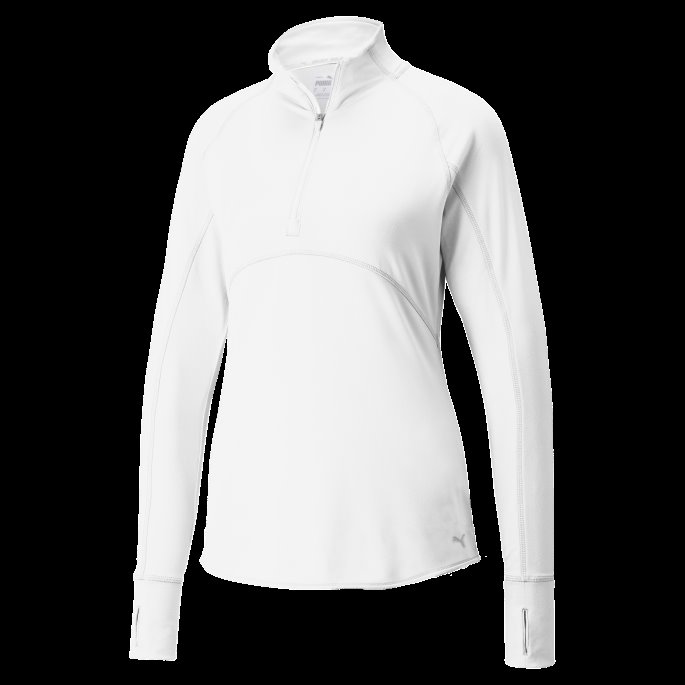 Gamer Quarter-zip Dame Golf Genser Lys Hvit Puma På Salg
