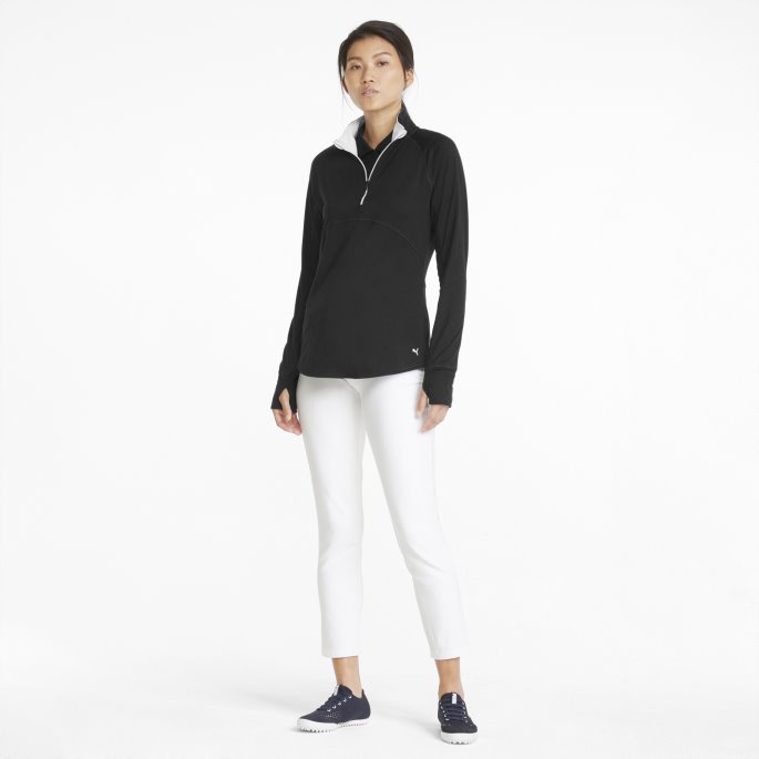 Gamer Quarter-zip Dame Golf Genser Puma På Tilbud Svart