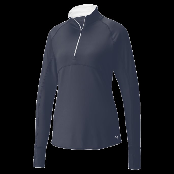 Puma På Tilbud Marineblå Blazer Gamer Golfgenser Med Kvart Glidelås For Kvinner
