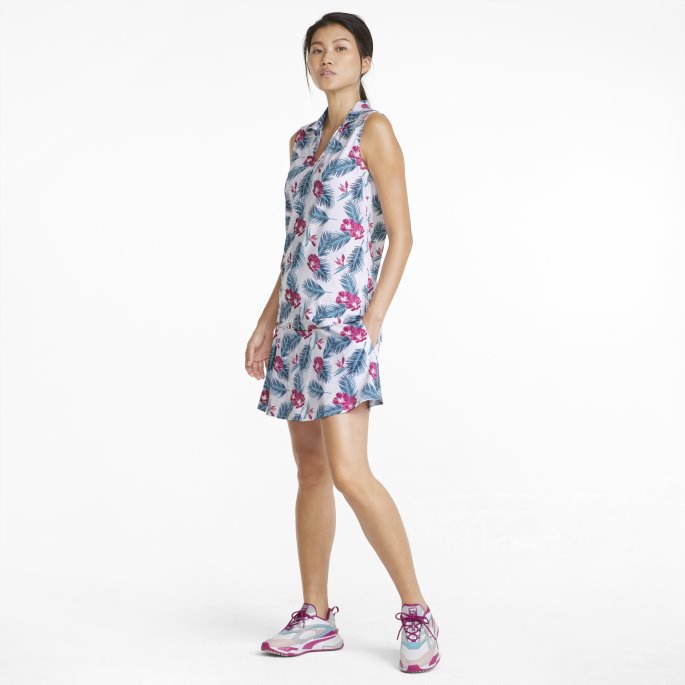 Lyse Hvit-festival Fuchsia Pwrshape Paradise Golfskjørt For Kvinner Puma På Salg