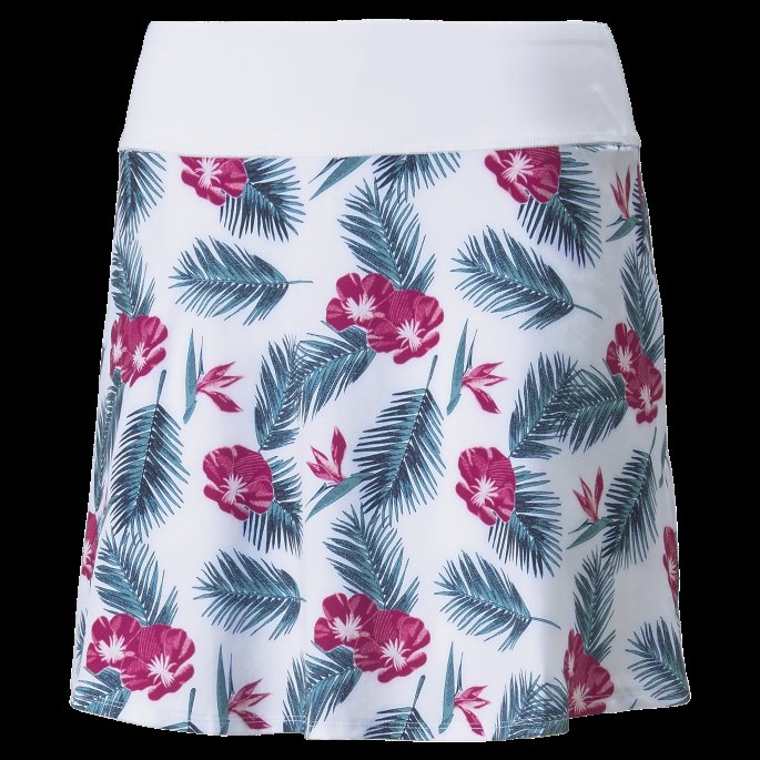 Lyse Hvit-festival Fuchsia Pwrshape Paradise Golfskjørt For Kvinner Puma På Salg