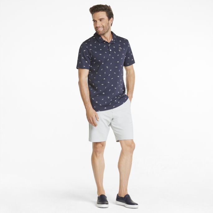 Puma På Salg Ap Danseparaplyer Golf Poloskjorte For Menn Marine Blazer-mirage Grå