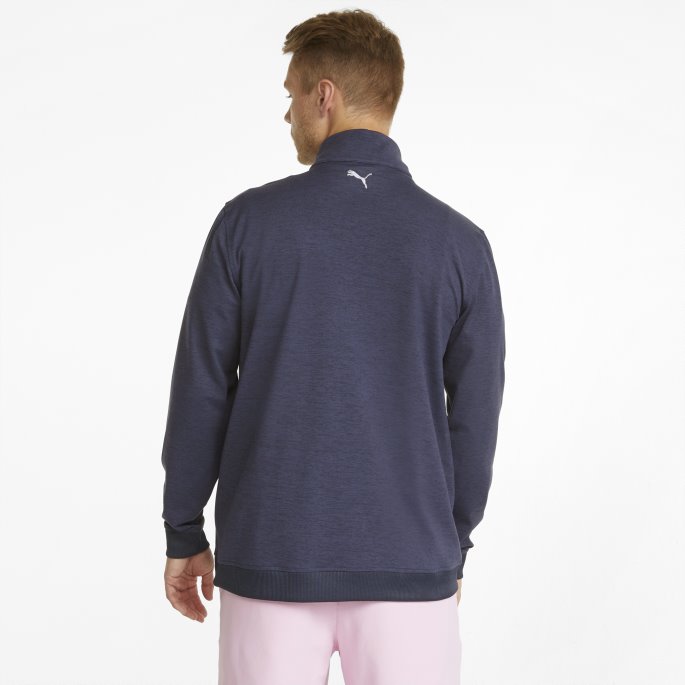 Puma På Tilbud X Arnold Palmer Skyspunnet Slott Med Kvart Glidelås Golfgenser For Menn Marineblå Blazer Lyng