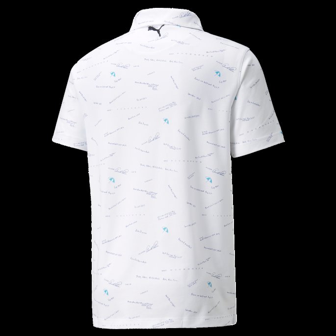 Puma På Tilbud X Arnold Palmer Scorekort Golf Poloskjorte For Menn Lys Hvit-marine Blazer