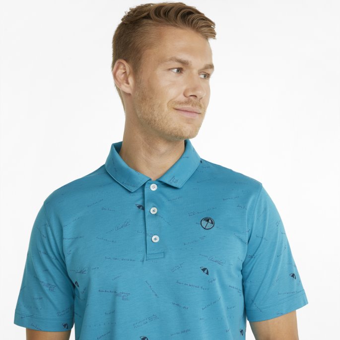 Puma På Tilbud X Arnold Palmer Scorekort Golf Poloskjorte For Menn Algier Blå-marine Blazer