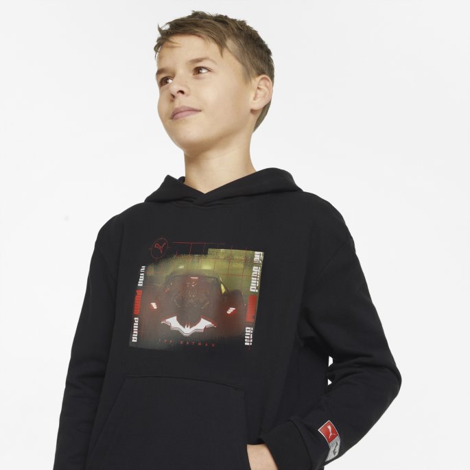 Svart Puma På Tilbud X Batman Grafisk Ungdomshettegenser