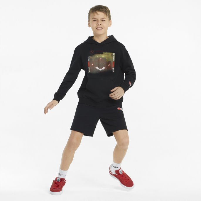 Puma På Tilbud X Batman Grafisk Ungdomshettegenser Svart