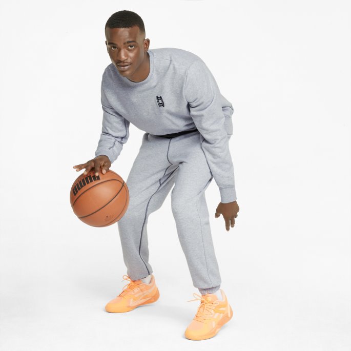 Pivot Emb Herre Basketball Joggebukse Puma På Tilbud Lys Grå Lyng