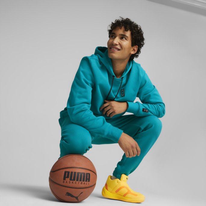 Puma På Tilbud Deep Aqua Pivot Emb Basketball Hettegenser For Menn