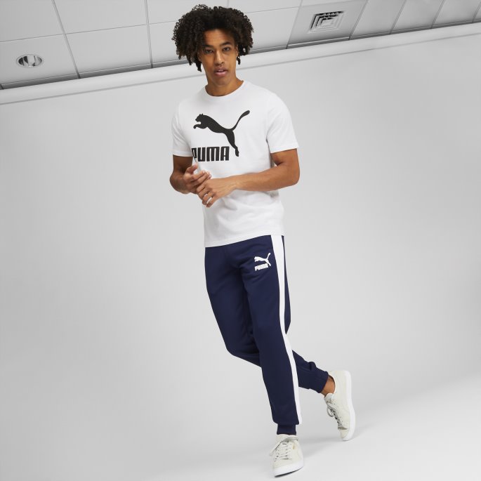 Puma På Tilbud Classics Logo Herre-t-skjorte Hvit-svart