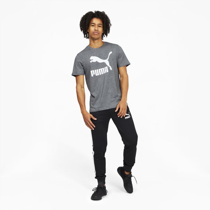 Classics Logo Herre-t-skjorte Mellomgrå Lyng-hvit Puma På Salg
