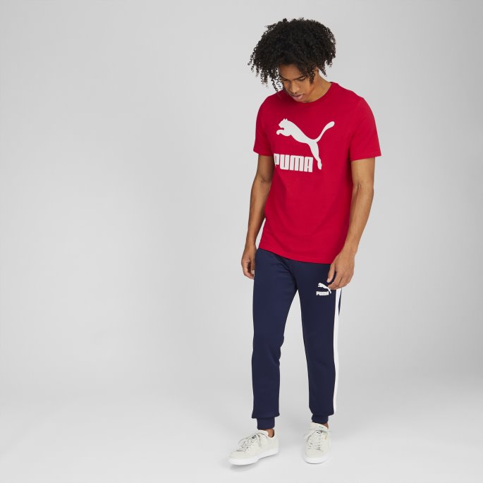 Classics Logo Herre-t-skjorte Puma På Tilbud Høyrisiko Rød-hvit