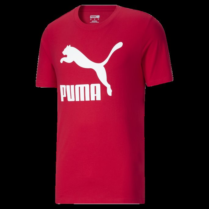Classics Logo Herre-t-skjorte Puma På Tilbud Høyrisiko Rød-hvit