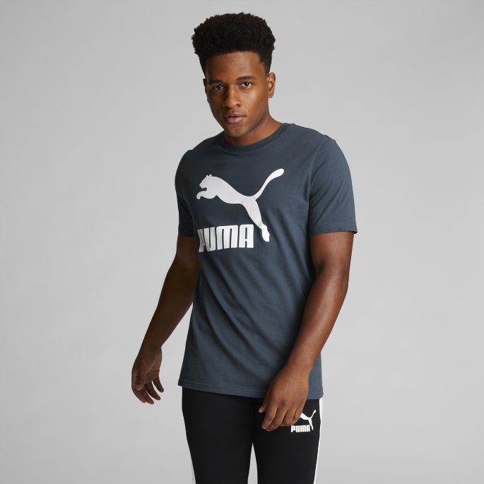 Mørk Skifer Classics Logo Herre T-skjorte Puma På Salg