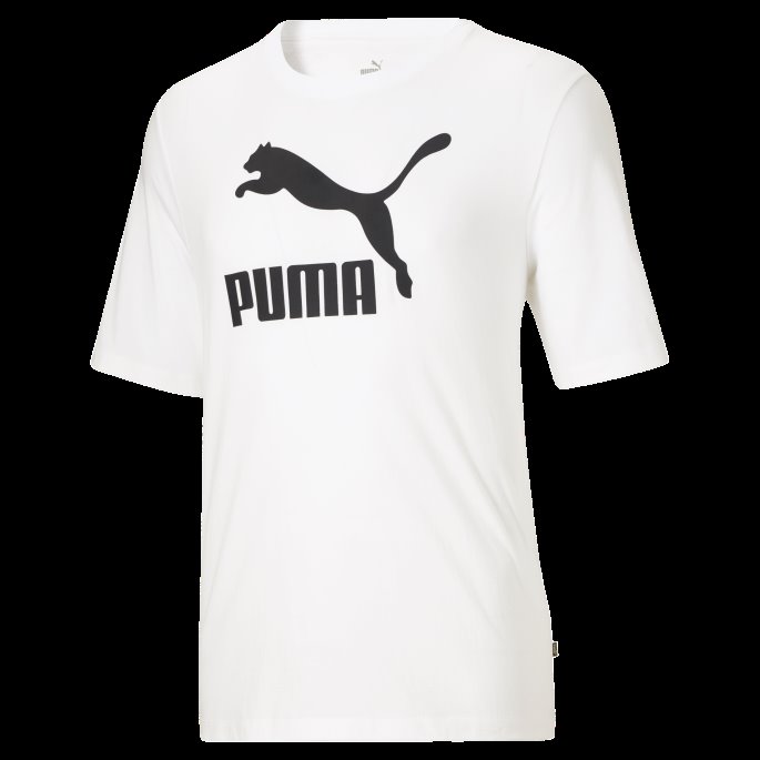 Hvit-svart Puma På Tilbud Classics Logo Herre T-skjorte Bt