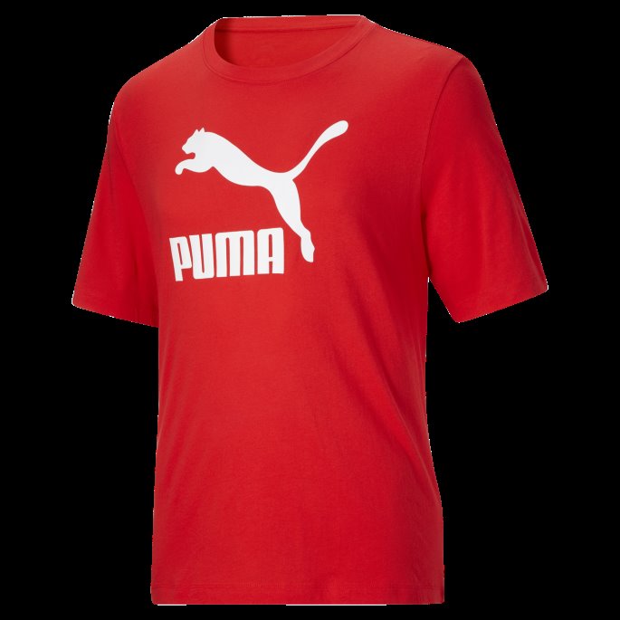 Classics Logo Herre T-skjorte Bt Puma På Tilbud Høyrisiko Rød-hvit