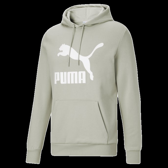 Våren Mose-hvit Puma På Tilbud Classics Herre Logo Hettegenser Fl