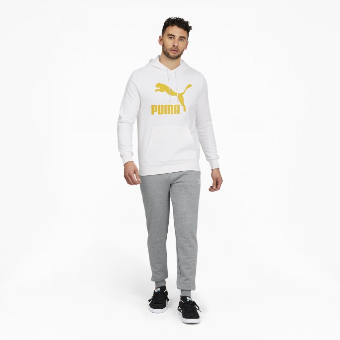 Puma På Tilbud Hvit-bambus Klassikere Hettegenser Med Logo For Menn Fl